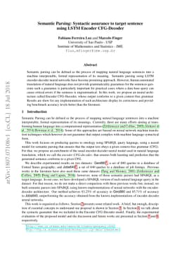 Semantic Parsing: Syntactic assurance to target sentence using LSTM
  Encoder CFG-Decoder