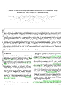 Aleatoric uncertainty estimation with test-time augmentation for medical
  image segmentation with convolutional neural networks