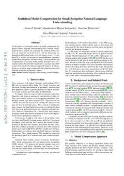 Statistical Model Compression for Small-Footprint Natural Language
  Understanding