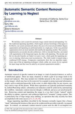 Automatic Semantic Content Removal by Learning to Neglect