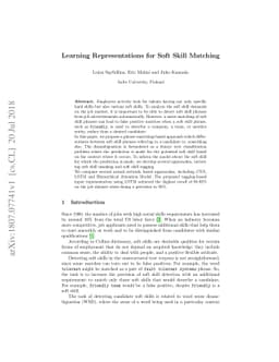 Learning Representations for Soft Skill Matching