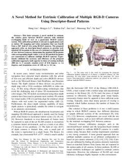 A Novel Method for Extrinsic Calibration of Multiple RGB-D Cameras Using
  Descriptor-Based Patterns