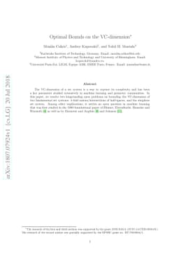Optimal Bounds on the VC-dimension