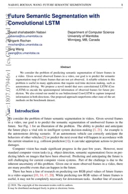 Future Semantic Segmentation with Convolutional LSTM