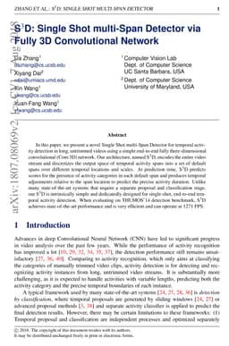 S3D: Single Shot multi-Span Detector via Fully 3D Convolutional Networks