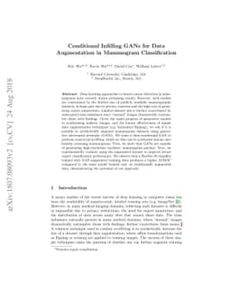 Conditional Infilling GANs for Data Augmentation in Mammogram
  Classification