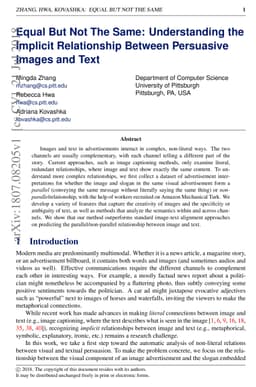 Equal But Not The Same: Understanding the Implicit Relationship Between
  Persuasive Images and Text