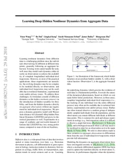 Learning Deep Hidden Nonlinear Dynamics from Aggregate Data