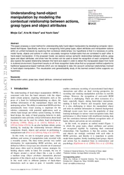 Understanding hand-object manipulation by modeling the contextual
  relationship between actions, grasp types and object attributes