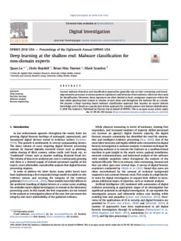 Deep learning at the shallow end: Malware classification for non-domain
  experts