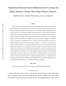 Accelerated Structure-Aware Reinforcement Learning for Delay-Sensitive
  Energy Harvesting Wireless Sensors