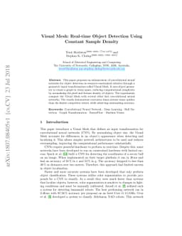 Visual Mesh: Real-time Object Detection Using Constant Sample Density