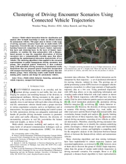 Clustering of Driving Encounter Scenarios Using Connected Vehicle
  Trajectories