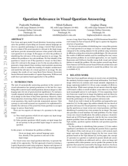 Question Relevance in Visual Question Answering