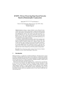 2P-DNN : Privacy-Preserving Deep Neural Networks Based on Homomorphic
  Cryptosystem