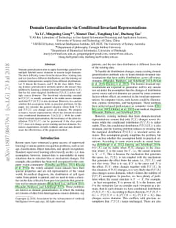 Domain Generalization via Conditional Invariant Representation