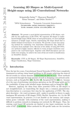 Learning 3D Shapes as Multi-Layered Height-maps using 2D Convolutional
  Networks