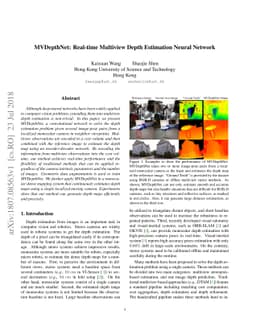 MVDepthNet: Real-time Multiview Depth Estimation Neural Network