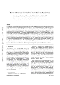 Recent Advances in Convolutional Neural Network Acceleration