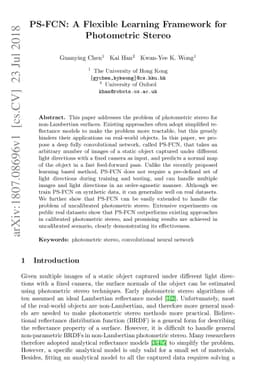 PS-FCN: A Flexible Learning Framework for Photometric Stereo