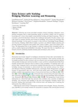 Data Science with Vadalog: Bridging Machine Learning and Reasoning