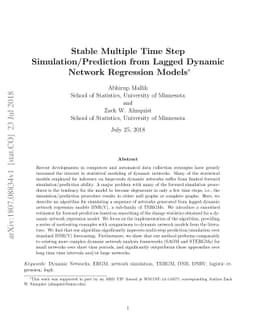 Stable Multiple Time Step Simulation/Prediction from Lagged Dynamic
  Network Regression Models