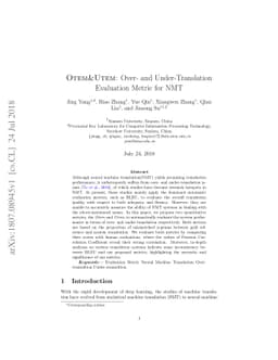 Otem&Utem: Over- and Under-Translation Evaluation Metric for NMT