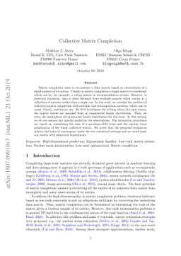 Collective Matrix Completion