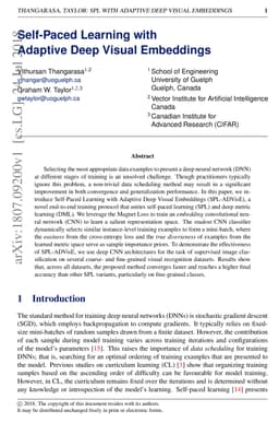 Self-Paced Learning with Adaptive Deep Visual Embeddings