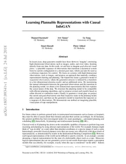 Learning Plannable Representations with Causal InfoGAN