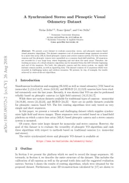 A Synchronized Stereo and Plenoptic Visual Odometry Dataset
