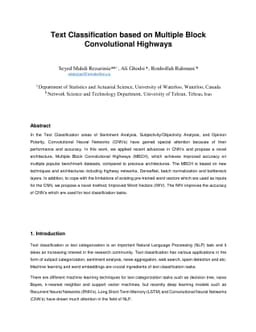 Text Classification based on Multiple Block Convolutional Highways