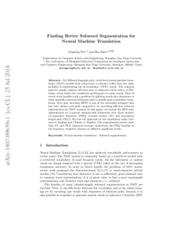 Finding Better Subword Segmentation for Neural Machine Translation