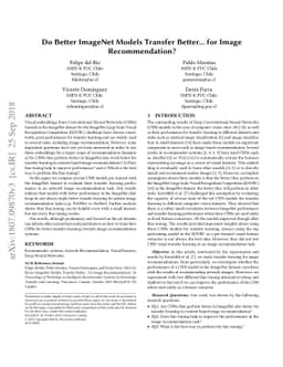 Do Better ImageNet Models Transfer Better... for Image Recommendation?