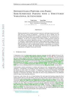 Differentiable Perturb-and-Parse: Semi-Supervised Parsing with a
  Structured Variational Autoencoder