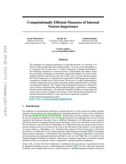 Computationally Efficient Measures of Internal Neuron Importance