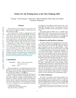 Pythia v0.1: the Winning Entry to the VQA Challenge 2018