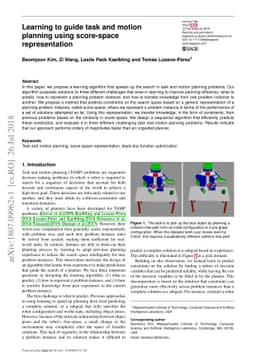 Learning to guide task and motion planning using score-space
  representation
