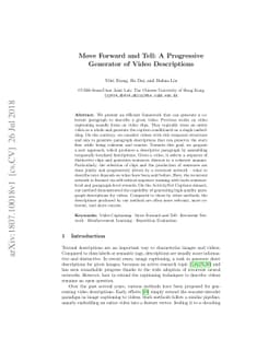 Move Forward and Tell: A Progressive Generator of Video Descriptions