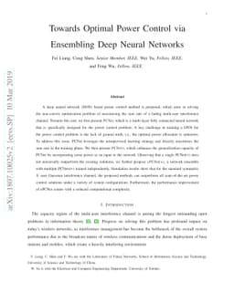 Towards Optimal Power Control via Ensembling Deep Neural Networks