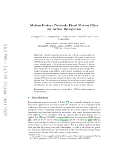 Motion Feature Network: Fixed Motion Filter for Action Recognition
