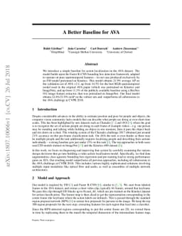 A Better Baseline for AVA