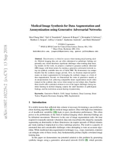 Medical Image Synthesis for Data Augmentation and Anonymization using
  Generative Adversarial Networks