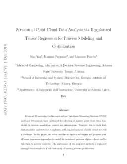 Structured Point Cloud Data Analysis via Regularized Tensor Regression
  for Process Modeling and Optimization
