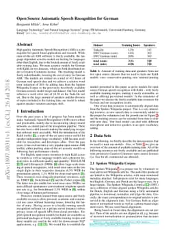 Open Source Automatic Speech Recognition for German