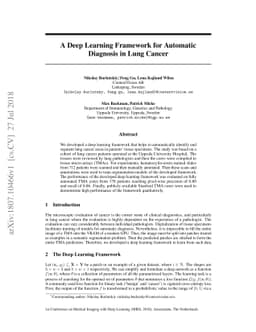 A Deep Learning Framework for Automatic Diagnosis in Lung Cancer