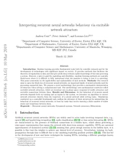 Interpreting recurrent neural networks behaviour via excitable network
  attractors
