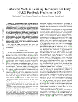 Enhanced Machine Learning Techniques for Early HARQ Feedback Prediction
  in 5G