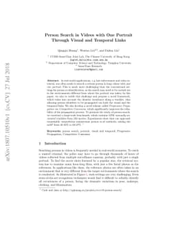 Person Search in Videos with One Portrait Through Visual and Temporal
  Links