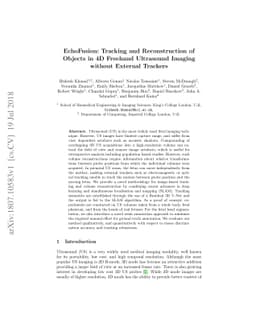 EchoFusion: Tracking and Reconstruction of Objects in 4D Freehand
  Ultrasound Imaging without External Trackers